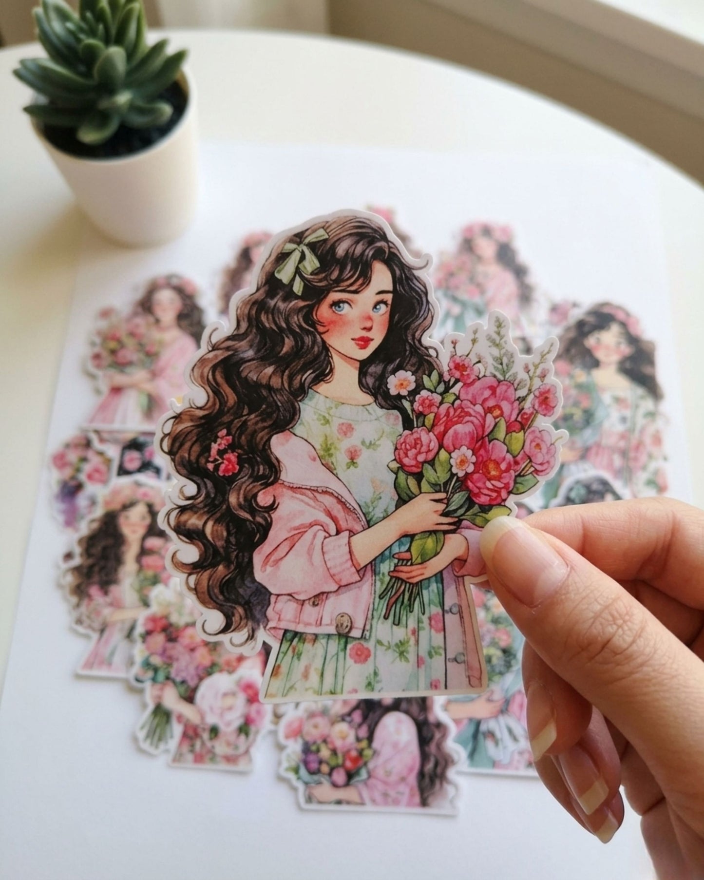 مجموعة ستيكرز - Floral Girls (40 قطعة)