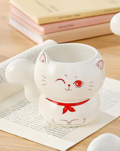 مج سيراميك شكل قطة