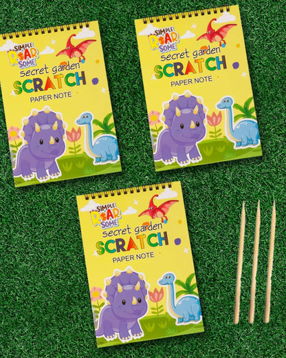 دفتر سكراتش سلك للرسم مع قلم خشبي