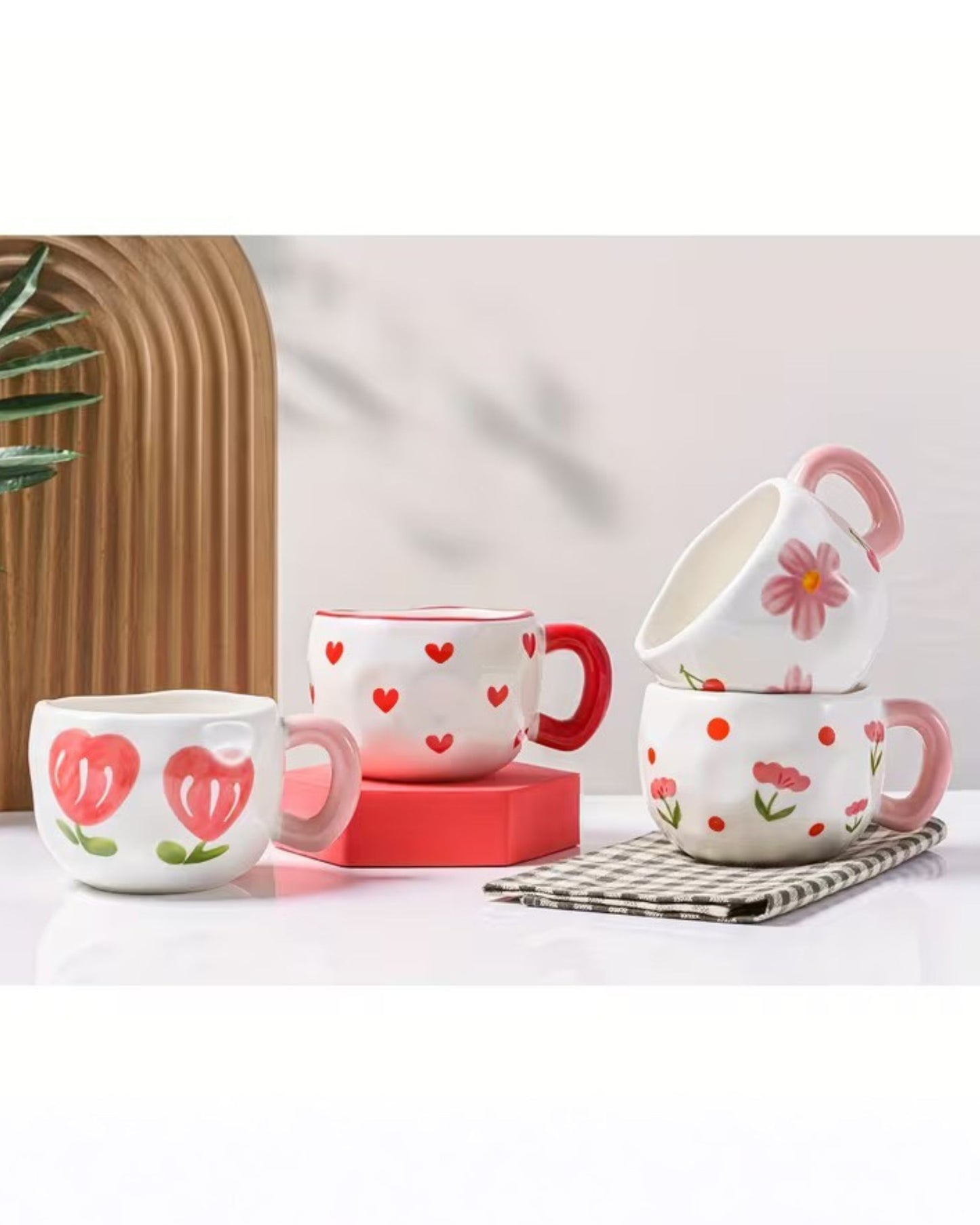 مج سيراميك زهور كبيرة