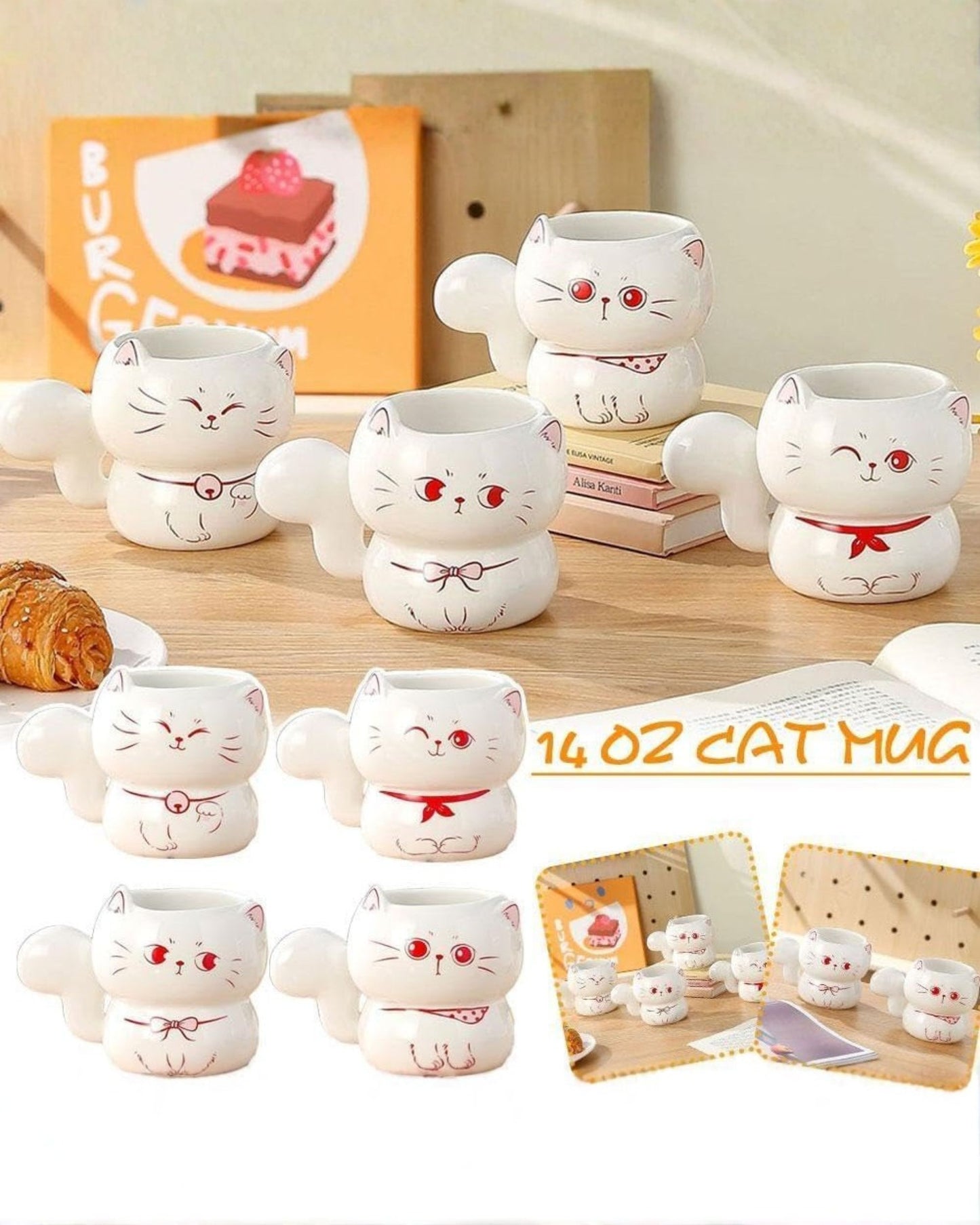 مج سيراميك شكل قطة