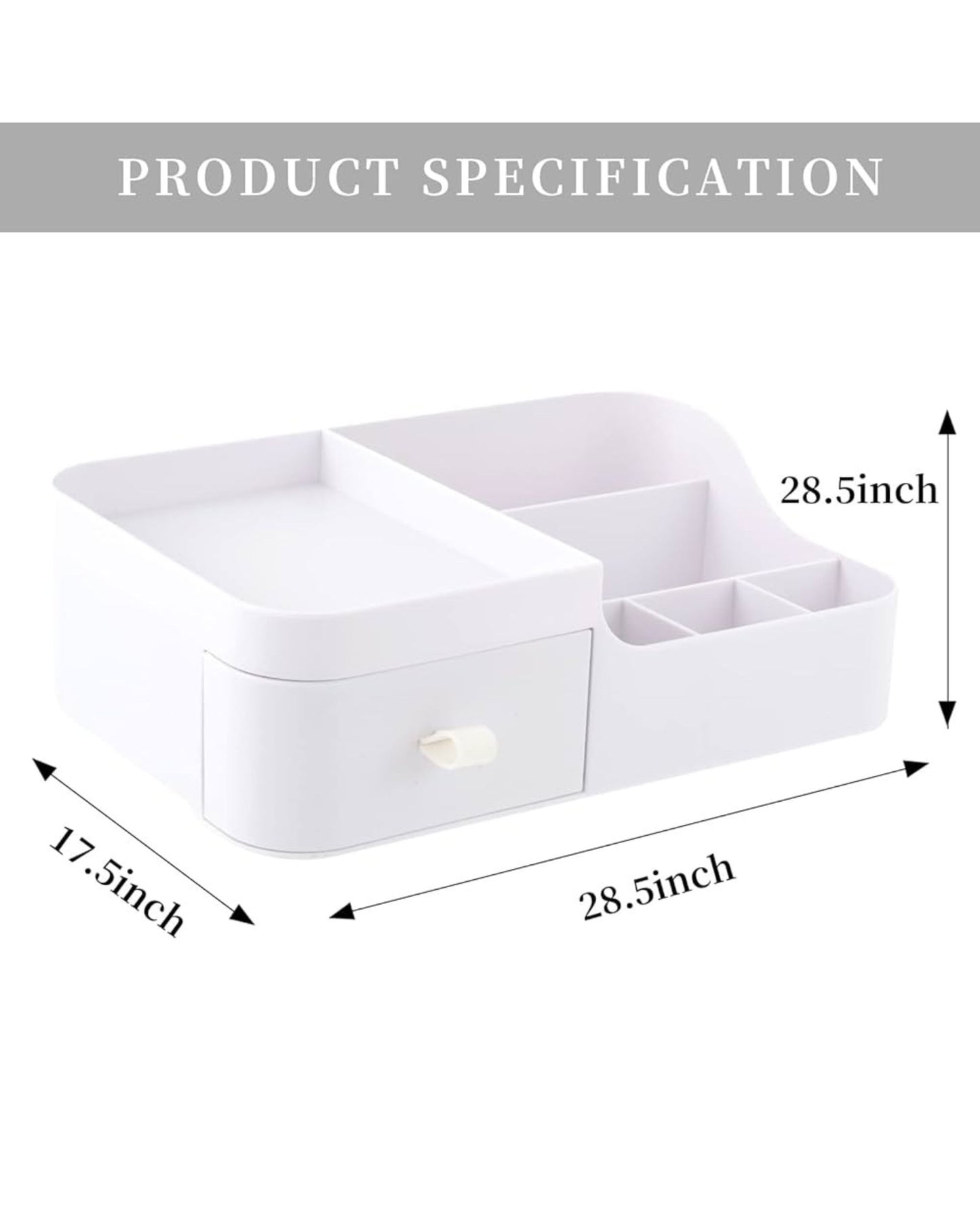 منظم أدوات مع درج - أبيض