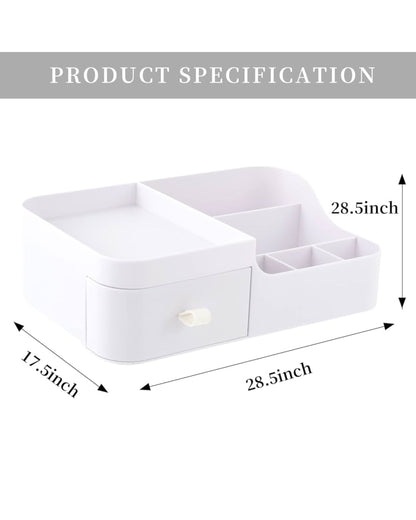 منظم أدوات مع درج - أبيض