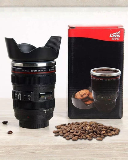 مج حراري شكل عدسة كاميرا