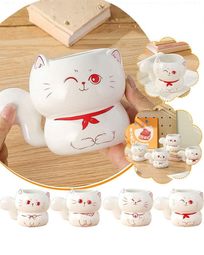 مج سيراميك شكل قطة