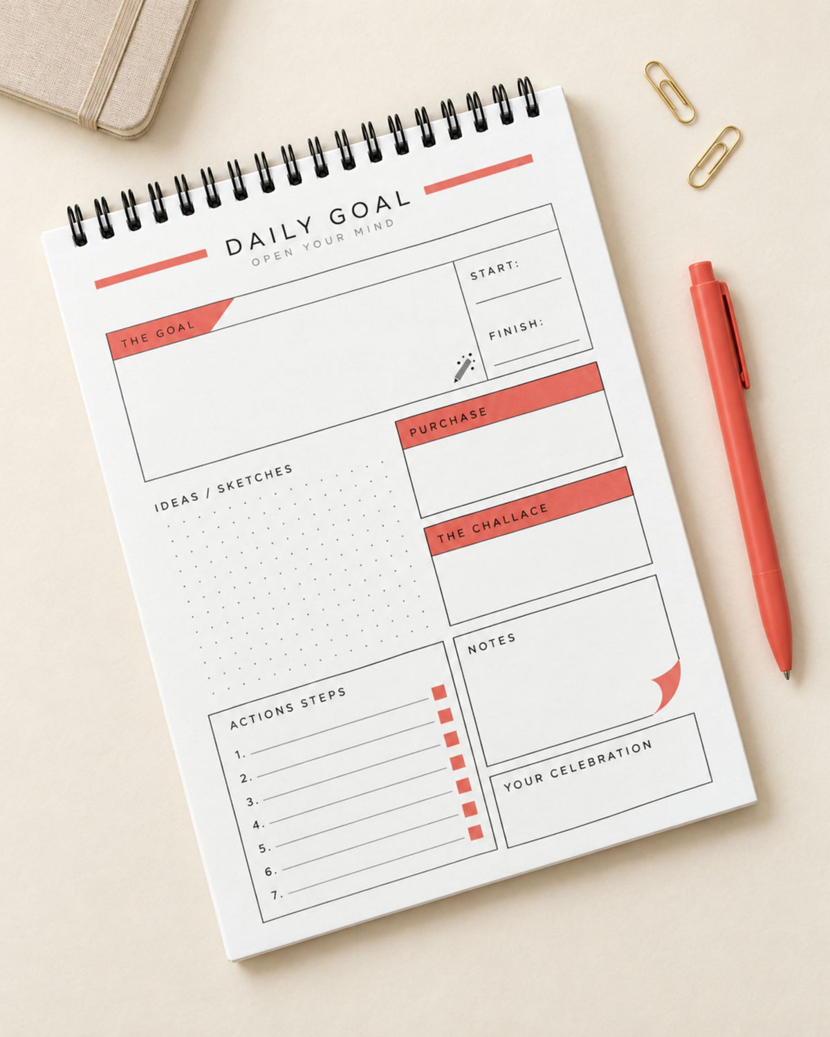 بلانر يومي سلك Daily Goal – 50 ورقة