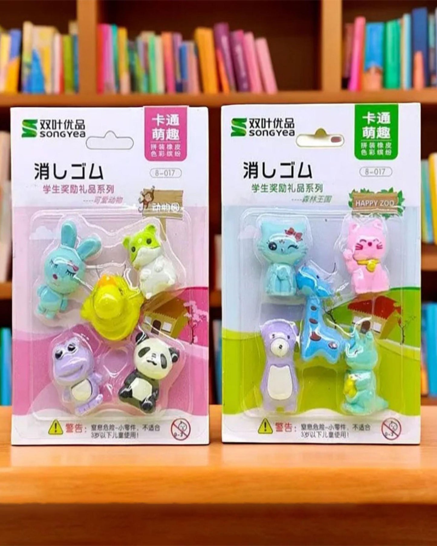 مجموعة محايات مجسمة ٥ قطع - أشكال حيوانات