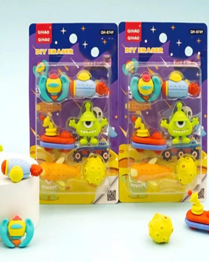 مجموعة محايات مجسمة ٦ قطع - أشكال فضاء