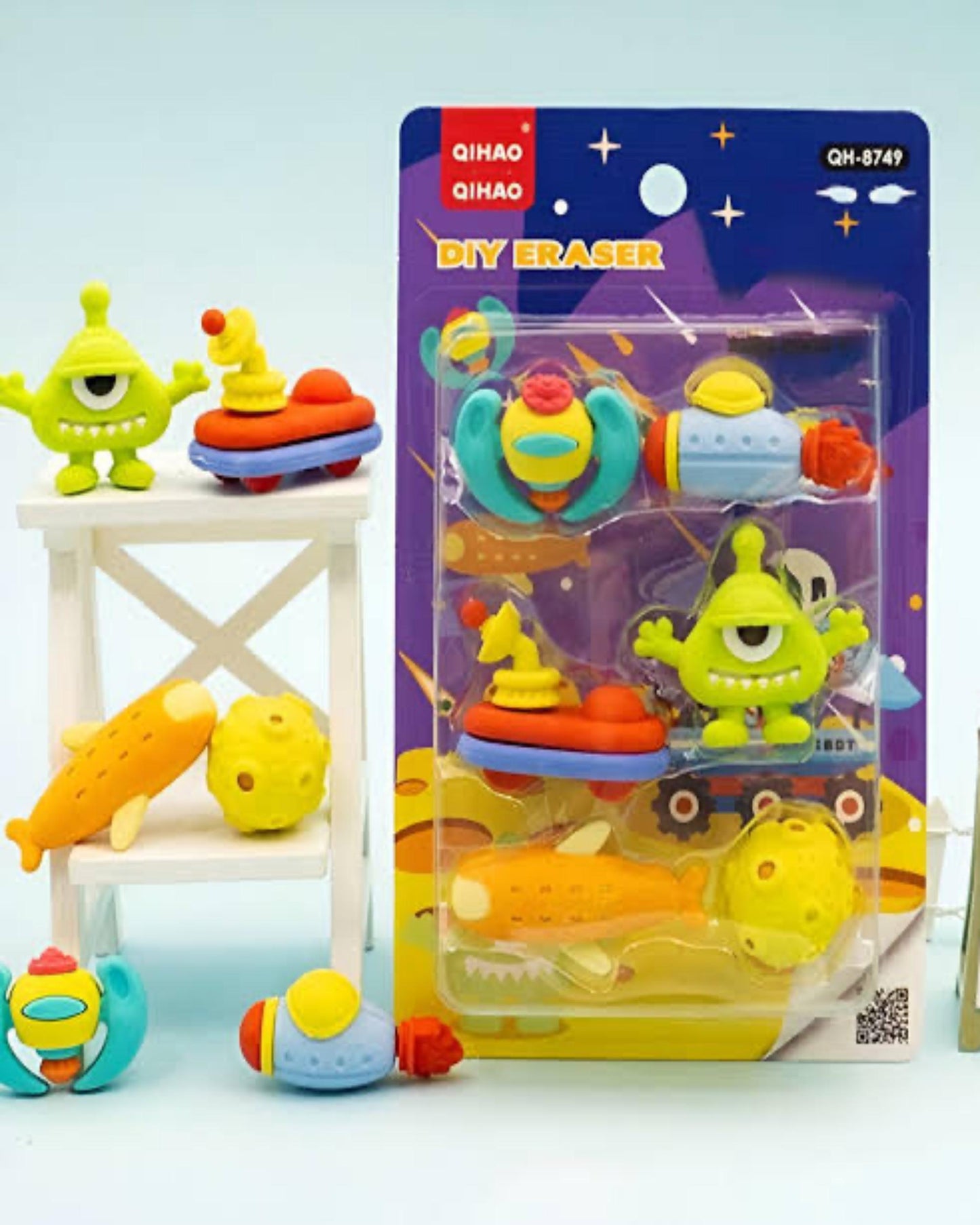 مجموعة محايات مجسمة ٦ قطع - أشكال فضاء