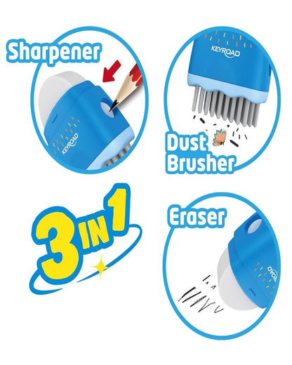 براية KeyRoad روكى - بخزان + استيكة + فرشاة تنظيف (أزرق)