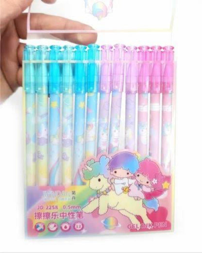 طقم 12 قلم جيل باستيكة unicorn
