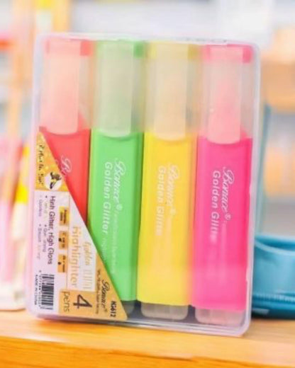 علبة أقلام هايلايتر جليتر - 4 لون