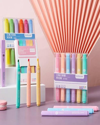 طقم أقلام هايلايتر 6 ألوان باستل