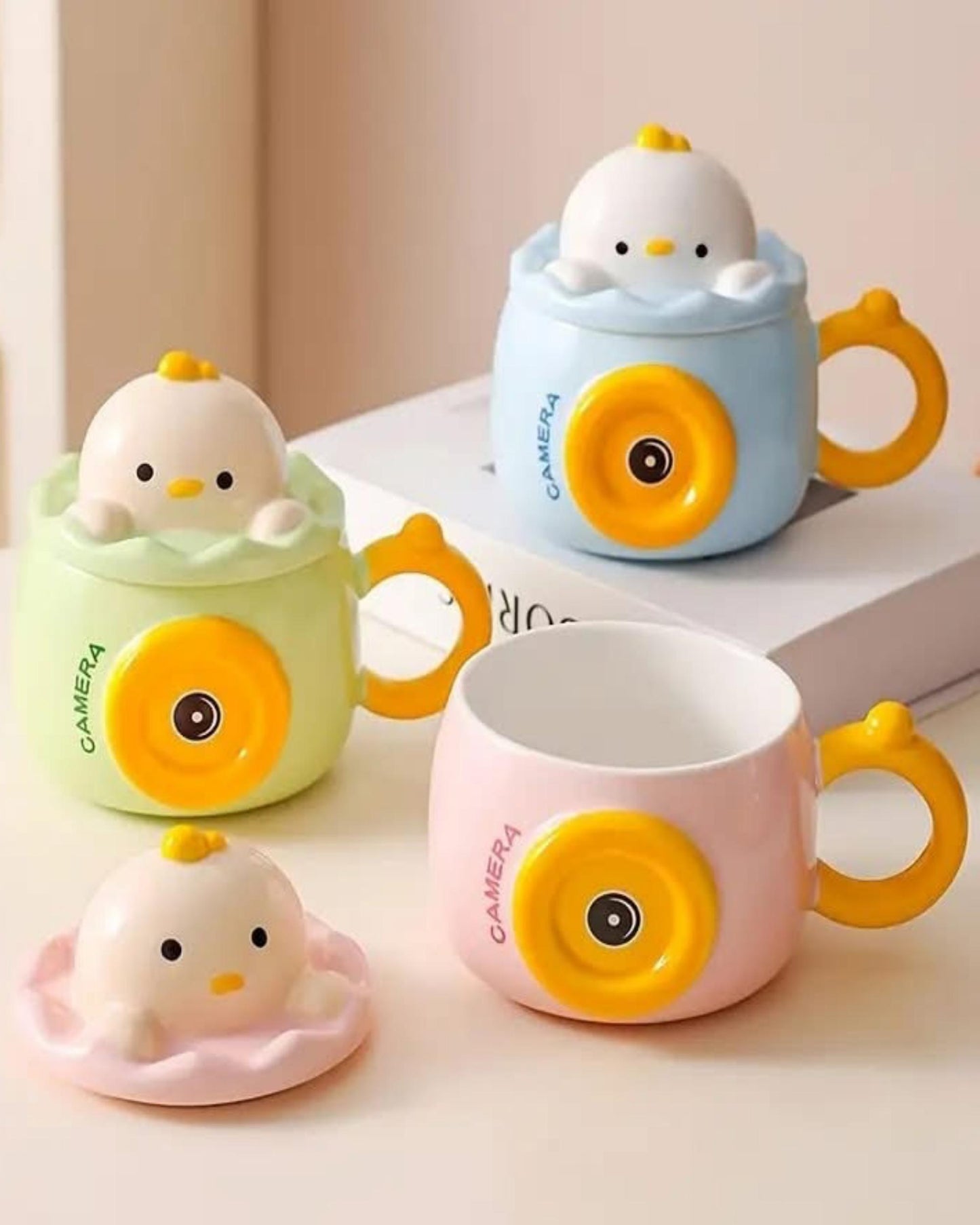 مج سيراميك مجسم شكل كاميرا - أخضر