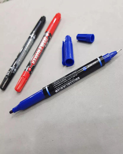 قلم ماركر مزدوج M&G - أزرق