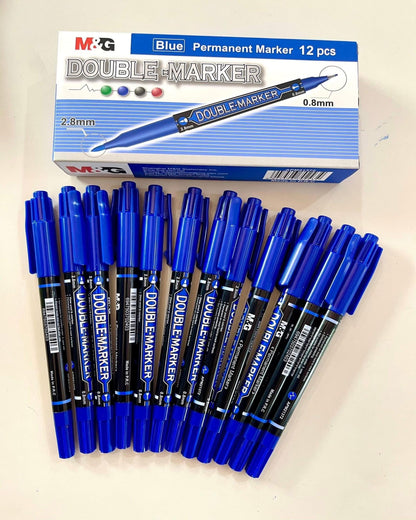 قلم ماركر مزدوج M&G - أزرق