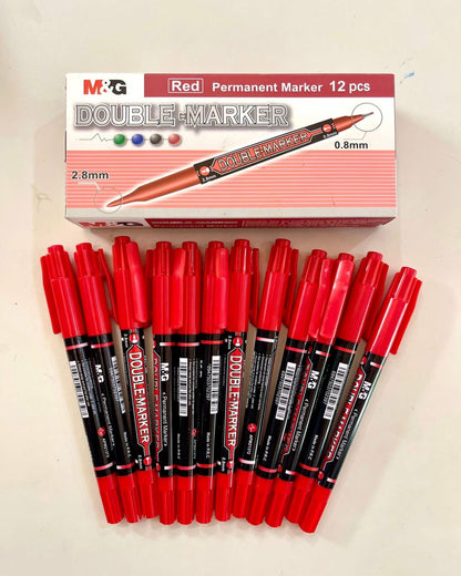 قلم ماركر مزدوج M&G - أحمر