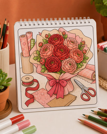 كتاب تلوين Roses & Flowers