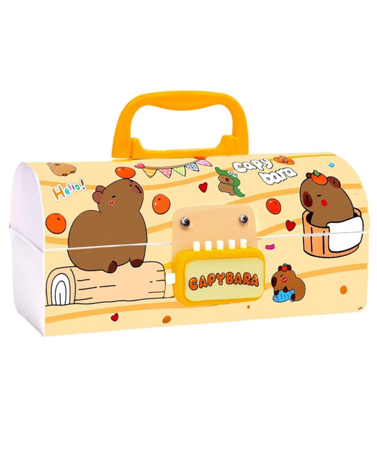 مقلمة بلاستيك بسبورة وقلم وقفل