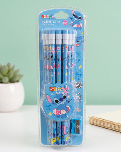 طقم أقلام رصاص ستيتش (12 قلم + براية)