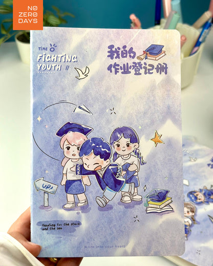 نوت بوك A5 مسطر بتصميمات كرتون ياباني