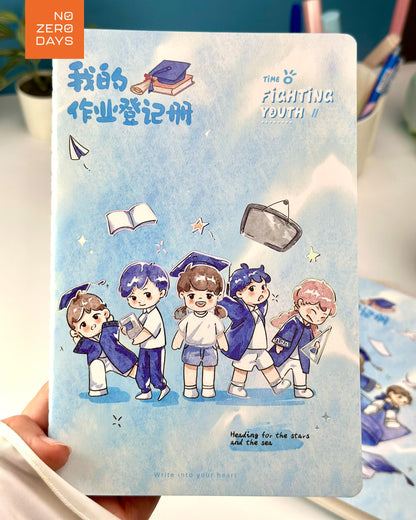 نوت بوك A5 مسطر بتصميمات كرتون ياباني