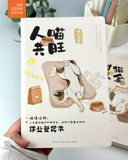 نوت بوك A5 مسطر بتصميمات قطط