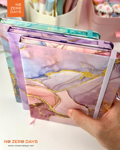 نوت بوك A5 بتصميم رخامي - بأستيك