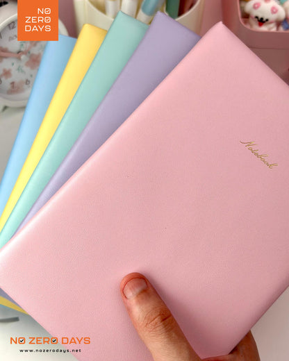 نوت بوك A5 غلاف جلد ناعم - ألوان باستيل