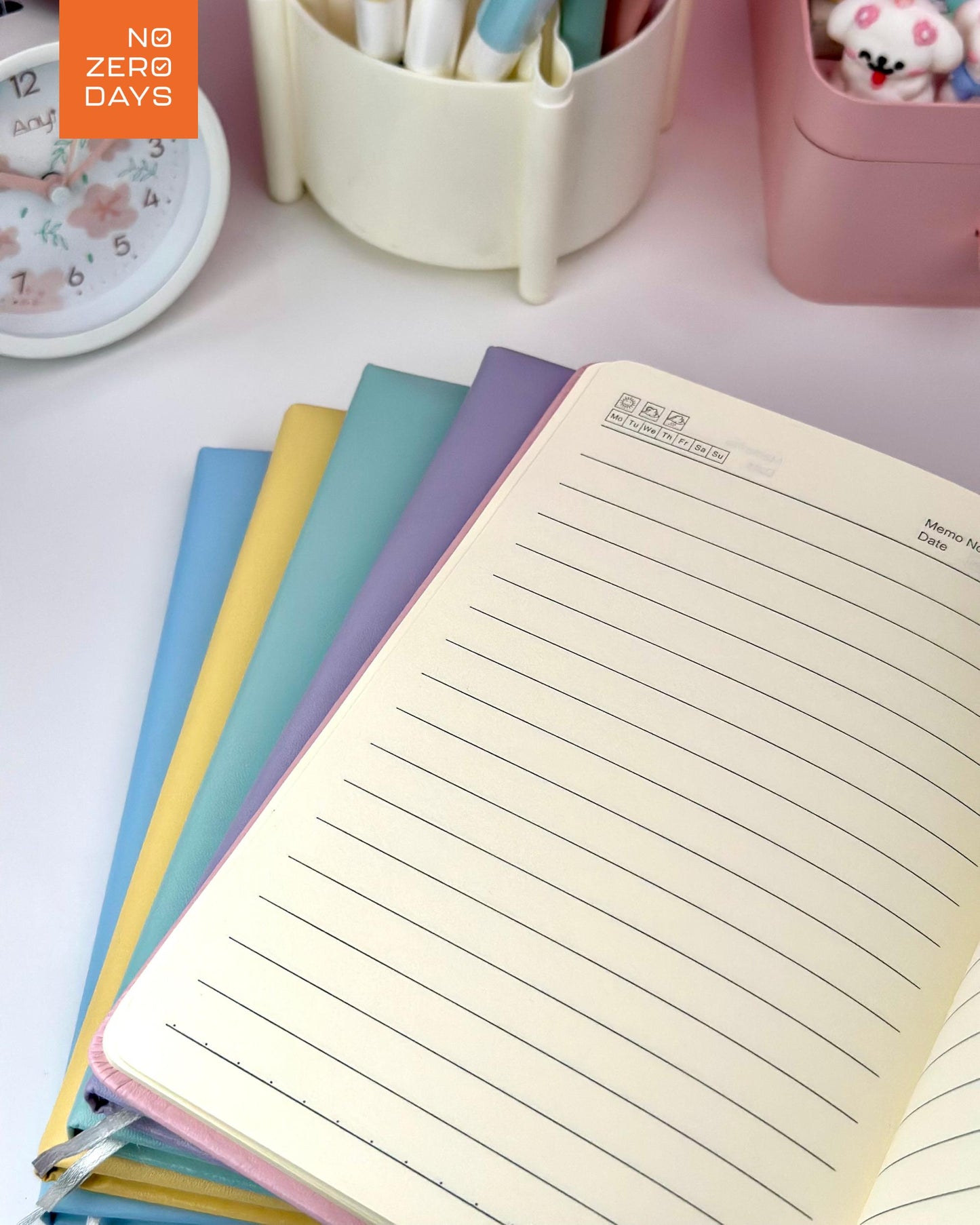 نوت بوك A5 غلاف جلد ناعم - ألوان باستيل