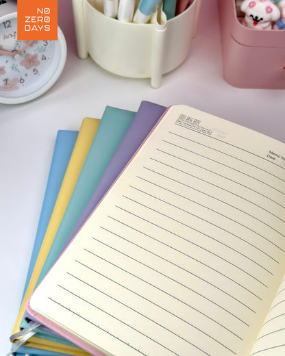 نوت بوك A5 غلاف جلد ناعم - ألوان باستيل