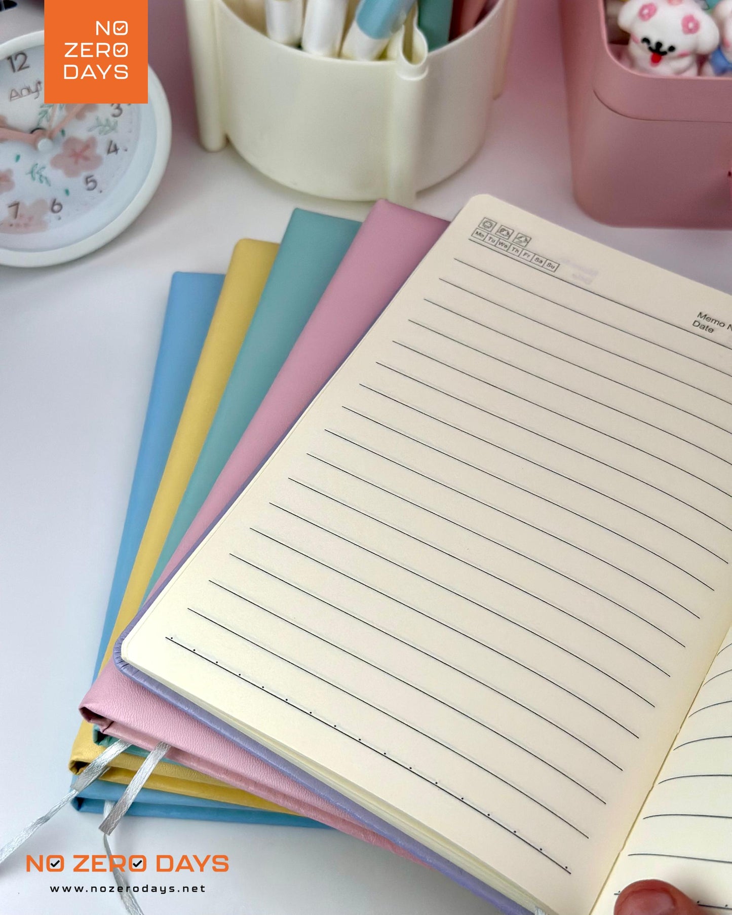 نوت بوك A5 غلاف جلد ناعم - ألوان باستيل