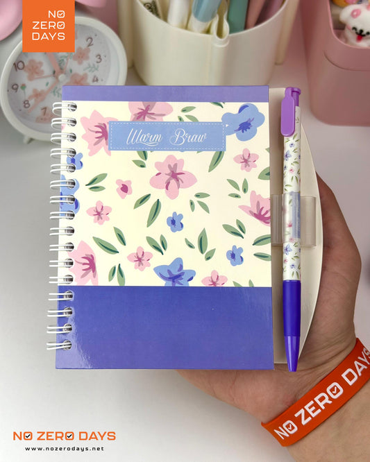 نوت بوك سلك + قلم جاف (بنفسجي)