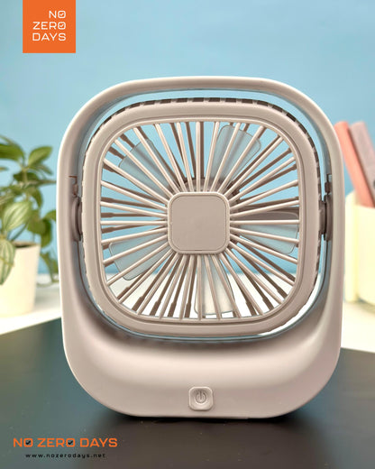 مروحة مكتب شحن 3 سرعات قابلة للدوران - أبيض