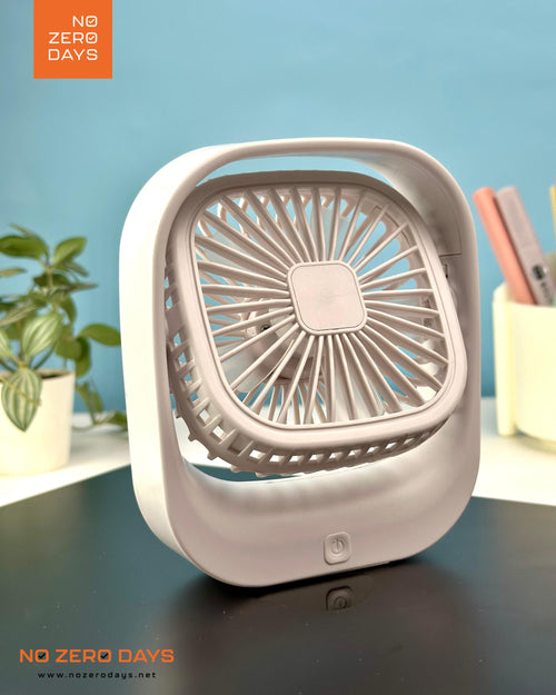 مروحة مكتب شحن 3 سرعات قابلة للدوران - أبيض