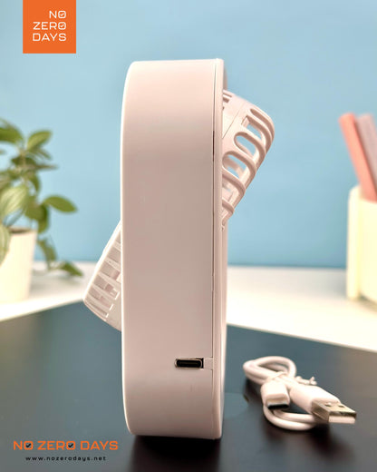 مروحة مكتب شحن 3 سرعات قابلة للدوران - أبيض