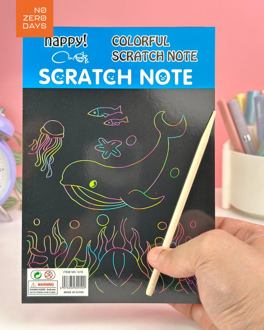 دفتر سكراتش للرسم مع قلم خشبي