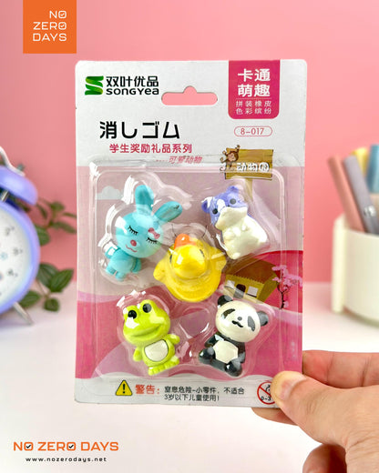 مجموعة محايات مجسمة ٥ قطع - أشكال حيوانات