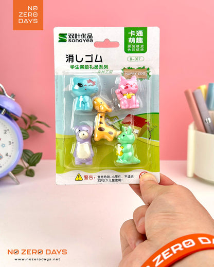 مجموعة محايات مجسمة ٥ قطع - أشكال حيوانات