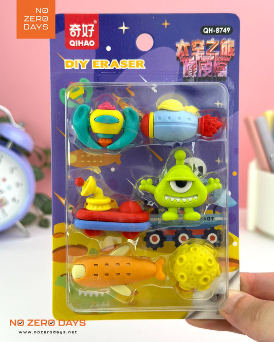 مجموعة محايات مجسمة ٦ قطع - أشكال فضاء