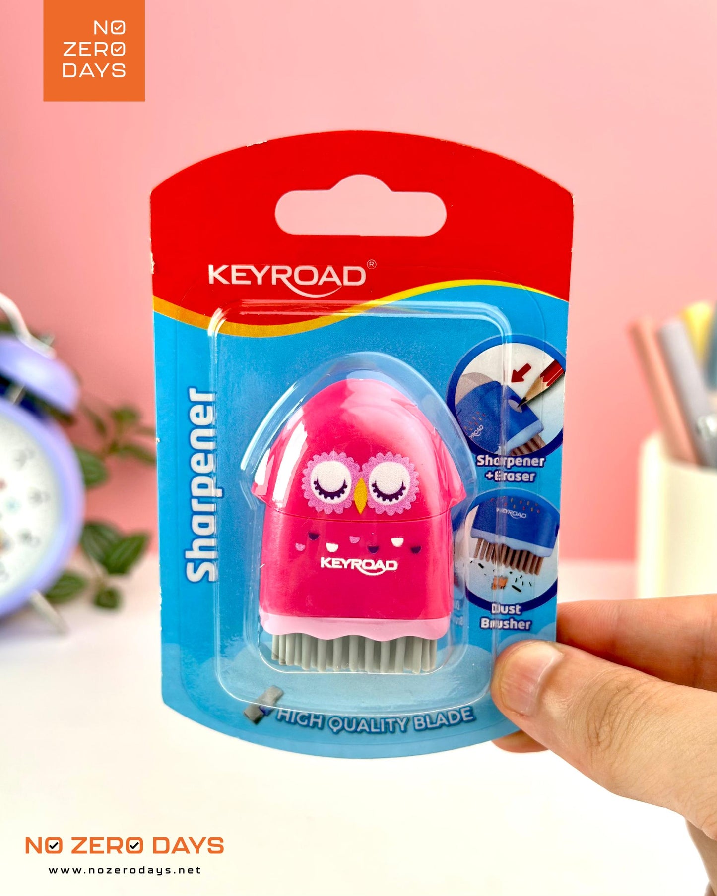 براية KeyRoad روكى - بخزان + استيكة + فرشاة تنظيف (آحمر)