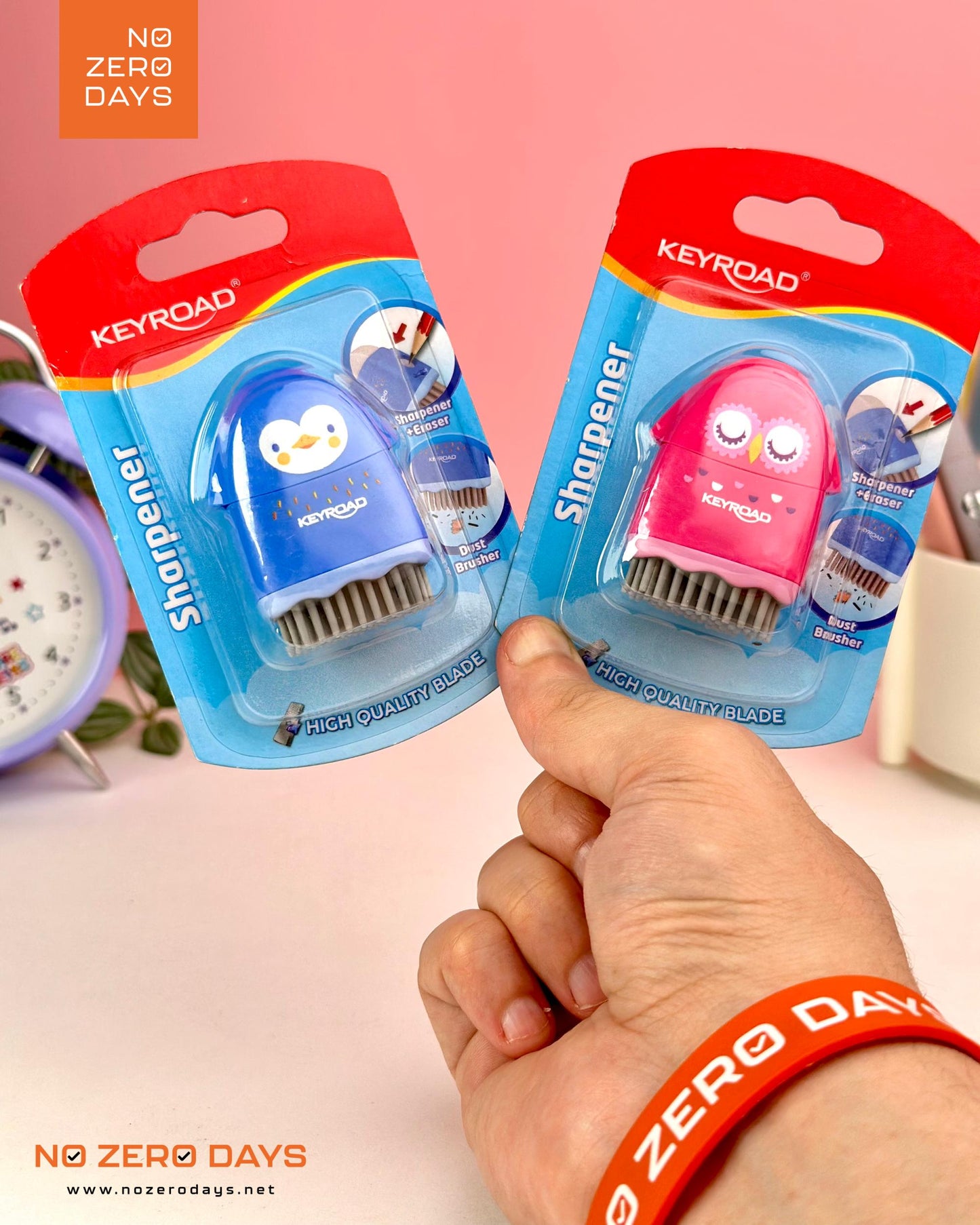 براية KeyRoad روكى - بخزان + استيكة + فرشاة تنظيف (أزرق)