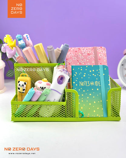 منظم مكتب معدني شبكي - أخضر