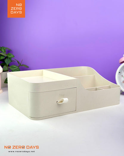 منظم أدوات مع درج - أبيض