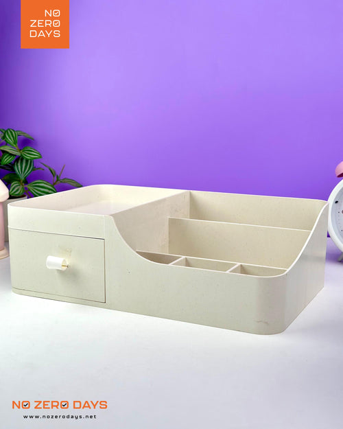 منظم أدوات مع درج - أبيض