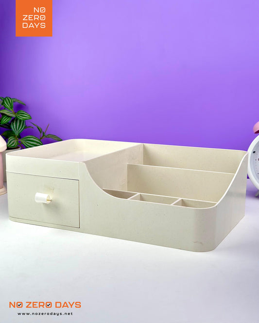 منظم أدوات مع درج - أبيض