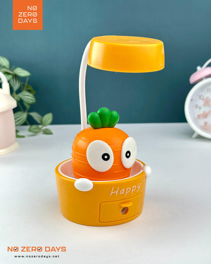 أباجورة ليد شحن شكل جزرة - برتقالي