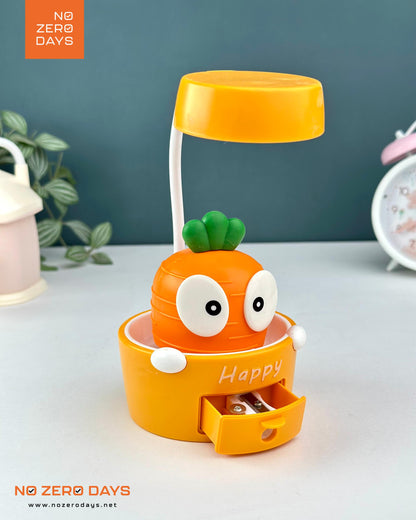 أباجورة ليد شحن شكل جزرة - برتقالي