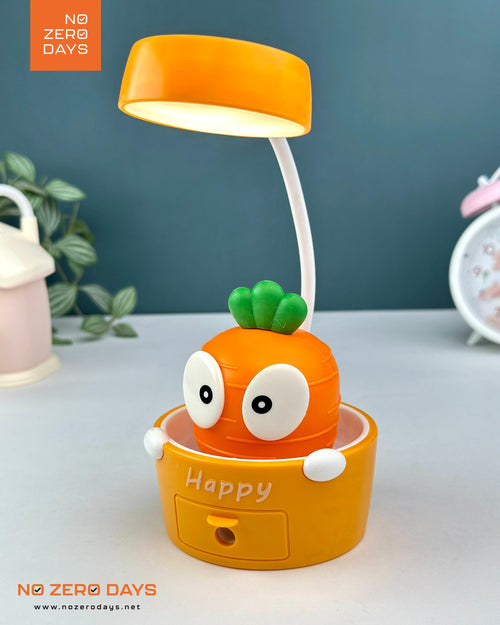 أباجورة ليد شحن شكل جزرة - برتقالي