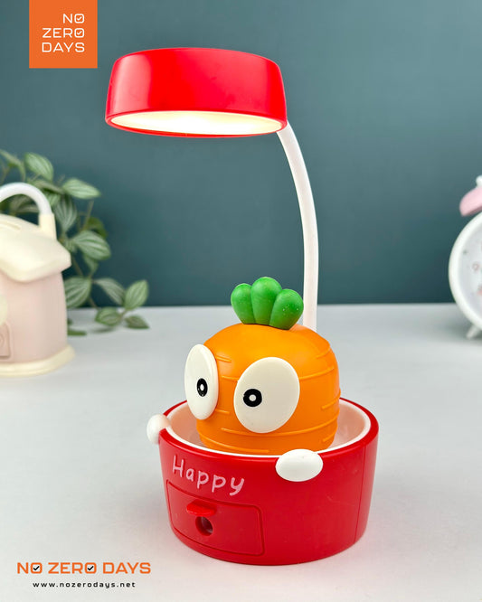 أباجورة ليد شحن شكل جزرة - أحمر